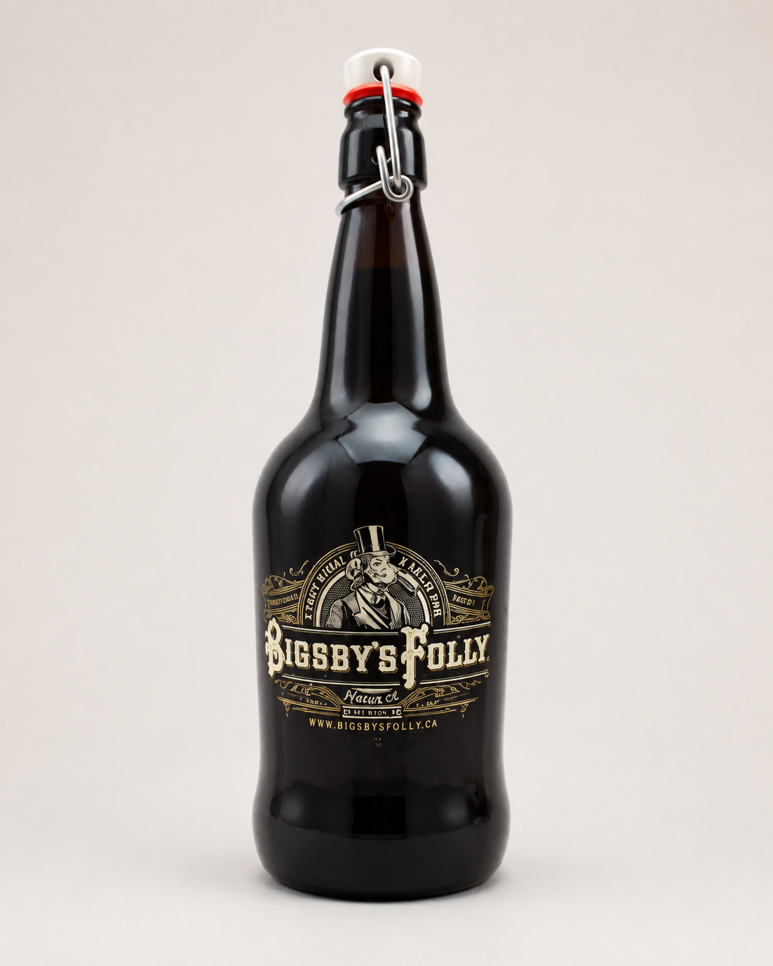 A Bigsby's Folly growler filled from the tank